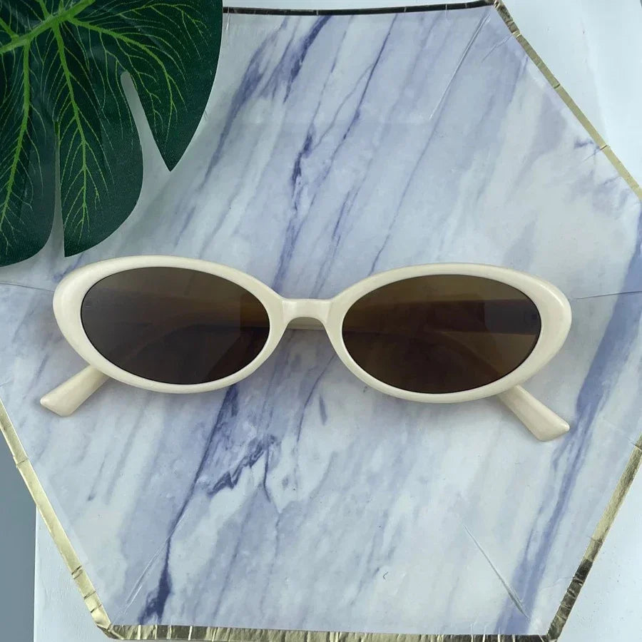 JNPCXI Oval Sunglasses Women Luxury Brand Designer Vintage Small Oval Sun Glasses Retro Men Rivets Sun Glasses Oculus