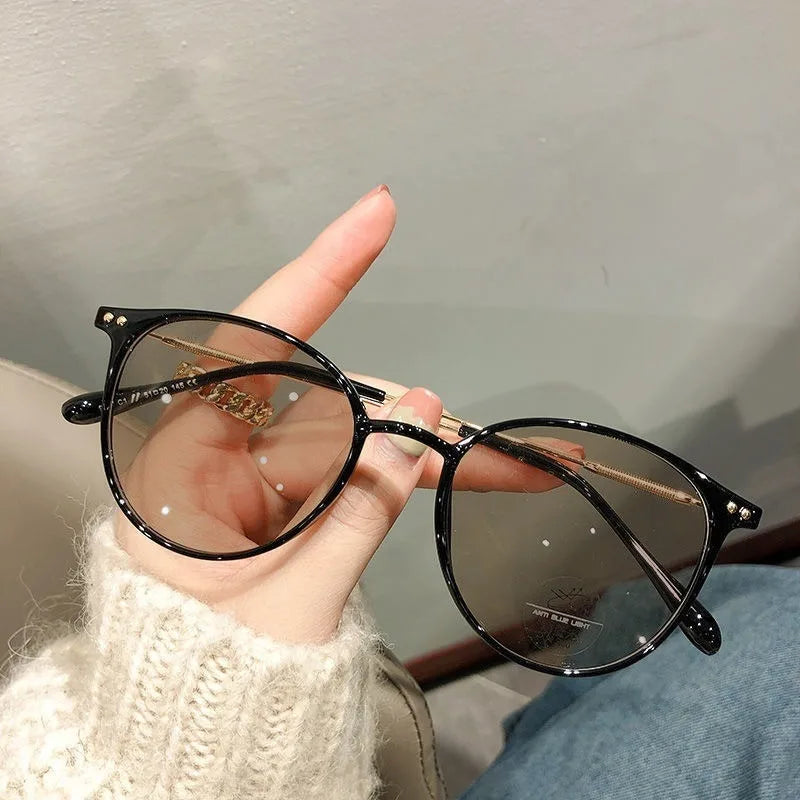2PCS Photochromic Anti Radiation Metal Computer Glasses Anti Blue Light Eyeglasses for Women/Men