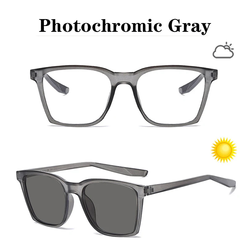 JNPCXI New Retro Rectangle Sunglasses Women Shades UV400 Fashion Rivets Men Punk Gradient Photochromic Color Sun Glasses