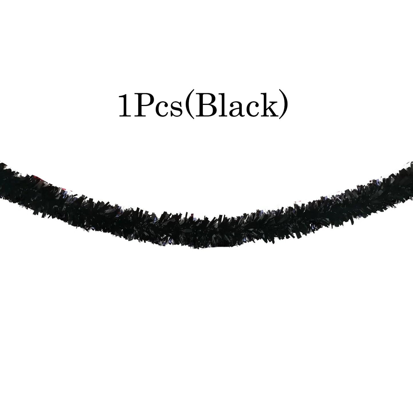 6.56ft Tinsel Garland, Christmas Metallic Hanging Green Red Gold Black Tinsel Garland For Xmas Tree Home And Party Decoration