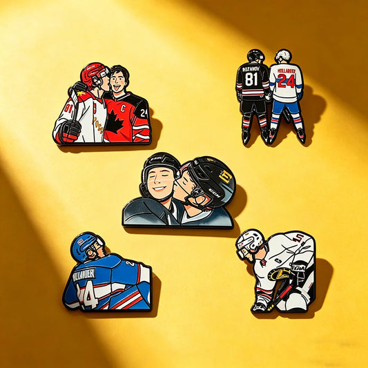 5 PCS'Heated Rivalry' Quote Enamel Pin TV Drama Baseball Uniform Brooch Lapel Pin Badge on Backpack Clothing Accessories Jewelry