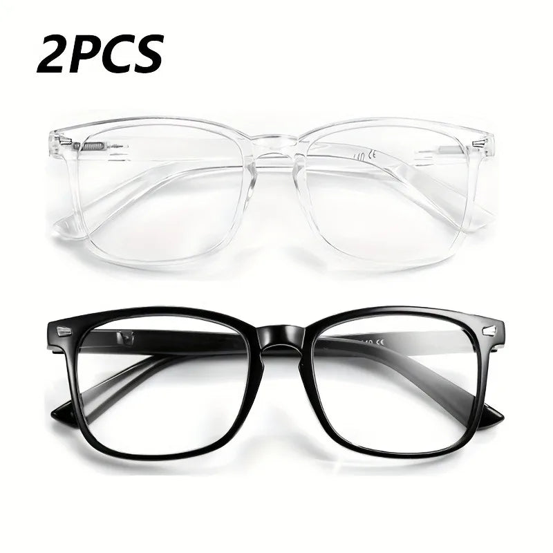 2-piece Set Simple and Versatile Anti Blue Light Glasses for Both Men and Women