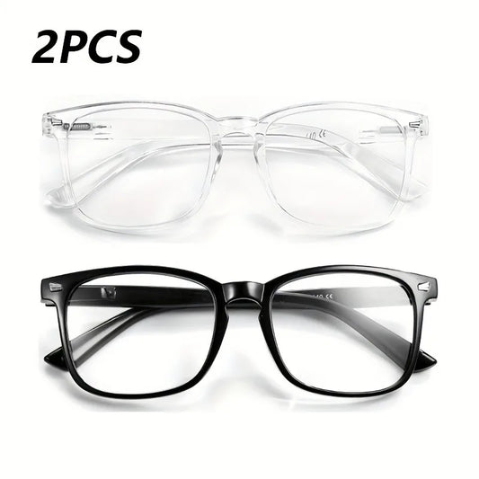 2-piece Set Simple and Versatile Anti Blue Light Glasses for Both Men and Women