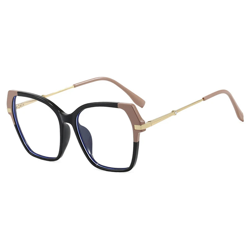 JNPCXI New Polygon Square Double Color Sunglasses Women Fashion Gradient Shades Men Eyeglass Frame
