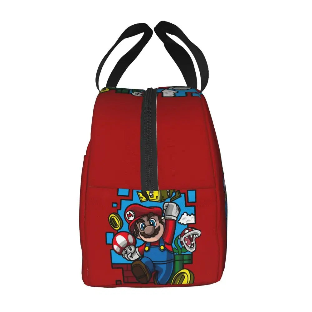 Custom Mario SuperBros Insulated Lunch Bag Reusable Thermal Cooler Lunch Box M15
