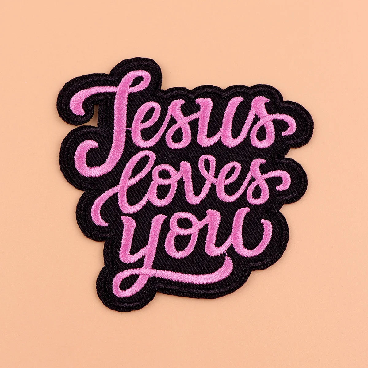 Jesus loves you Iron On Patch Clothes Patch For Clothing Quotes Embroidered Patch Garment Apparel Accessories Sewing Stickers