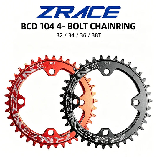 ZRACE BCD104 Chainring 7075 AL CNC MTB Bicycle Narrow Wide Tooth Chainwheel 32T 34T 36T 38T Crankset Disc Mountain Bike Parts