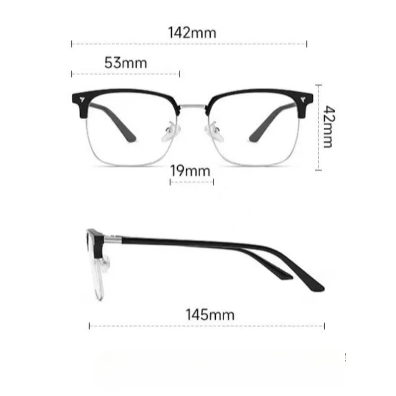 Photochromic Anti Radiation Glasses for Men and Women Simple Square Anti-blue Transition Eyeglasses Outdoor Shade Sunglasses