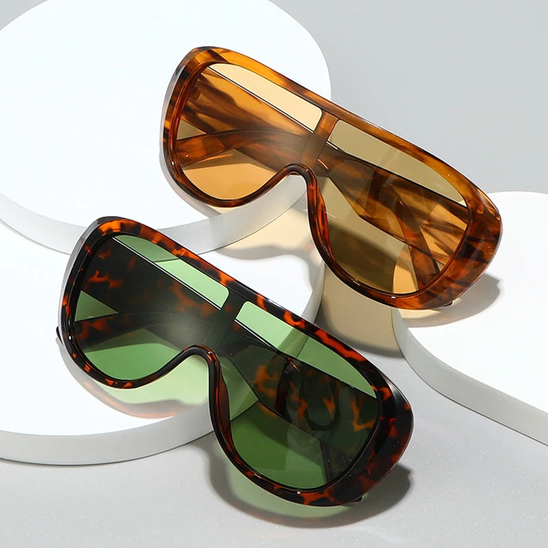 JNPCXI New Oversized Pilot One Piece Sunglasses Women Fashion Gradient Shades UV400 Men Trending Punk Outdoor Sun Glasses