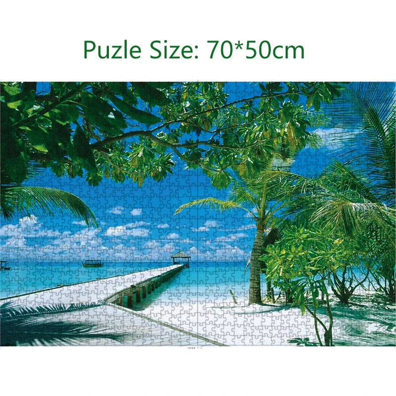 Adult Jigsaw Puzzle 1000 Pieces Coconut Palms 75*50cm Stress Relief Entertainment Toys Paper Puzzles High Quality Christmas Gift