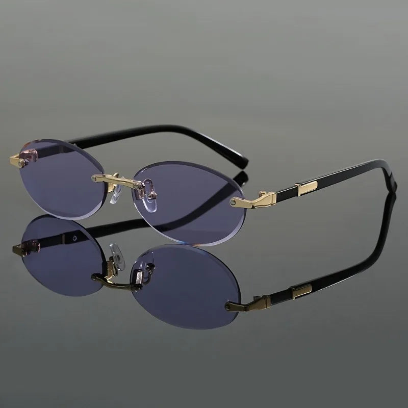 Stylish Rimless Oval Fashion Glasses for Men & Women  Perfect for Casual Wear Parties & Daily Activities