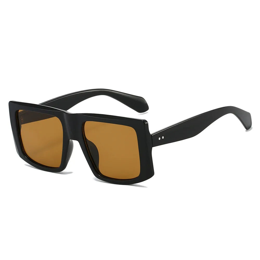 JNPCXI New Fashion Oversized Square Women Sunglasses Shades UV400 Retro Green Gradient Men Punk Sun Glasses