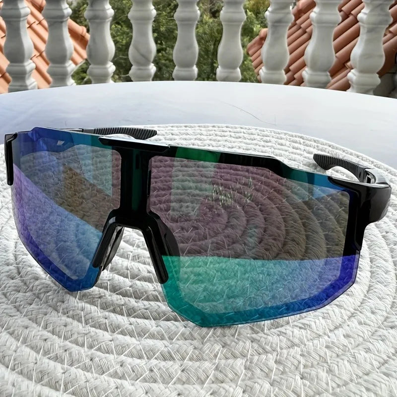 2PCS Large Frame One-Piece Mountain Bike Cycling Sunglasses Fashion Outdoor Sport Climbing Eye Protection Sun Glasses Tide