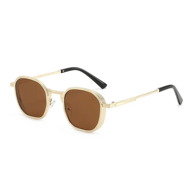 JNPCXI Retro Square Metal Women Sunglasses Shades UV400 Fashion Clear Gradient Shades UV400 Men Trending Punk Sun Glasses