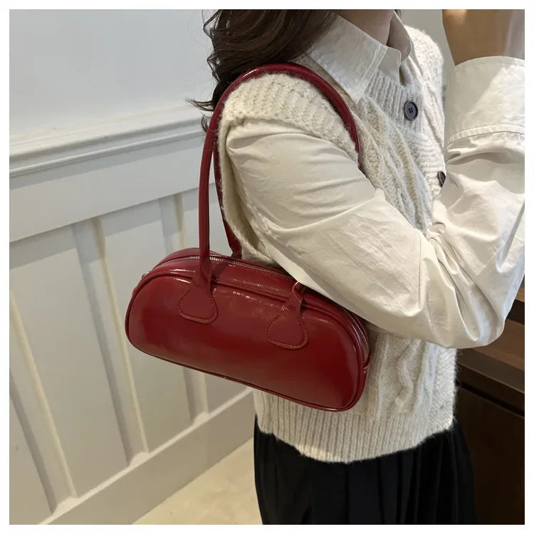 Advanced Sense Retro Pu Zipper Ladies Shoulder Bags Light Luxury Bags for Women