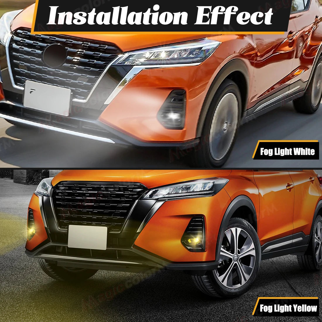 2PCS LED Fog Lamps For Nissan NAVARA NP300 X-trail Xtrail Rogue Kicks Juke F16 MK2 2020 2021 2022 Car DRL Daytime Running Light
