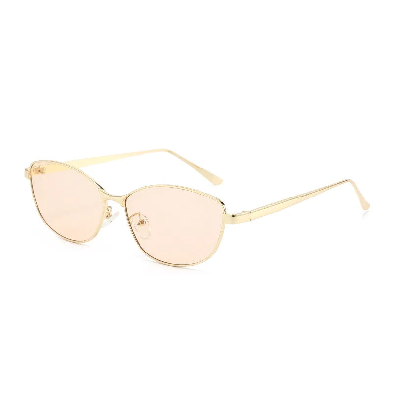 JNPCXI New Fashion Cat Eye Women Sunglasses Retro Trending Metal Blue Gradient Men Shades UV400 Sun Glasses