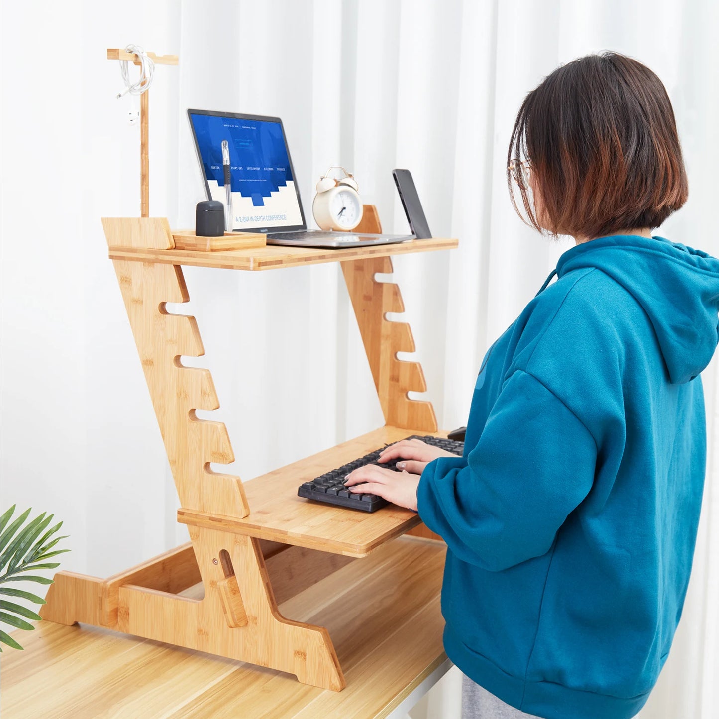 Extra Wide Standing Desk Converter, Height-Adjustable Sit-Stand, Worktop Station