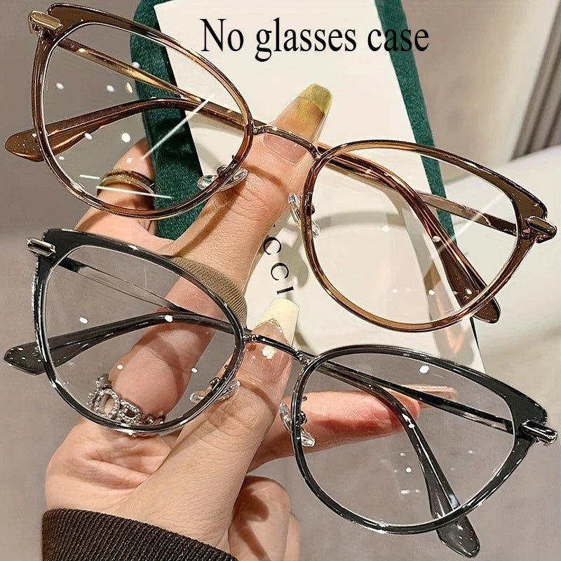 2 Pairs Y2K Retro Cat Eye Glasses Black & Green Gradient Full-Rim Cat-Eye Design for Women’s Fashion & Digital Screen Protection