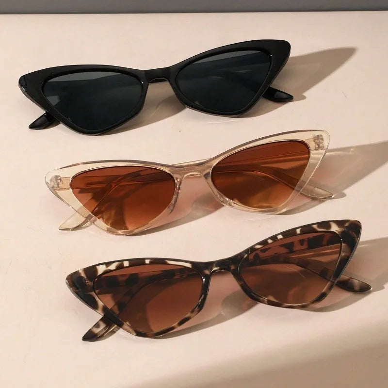 Cute Ladies' Personalized Cat Eye Pink Sunglasses Dyed Lens Y2K Glasses Summer Travel Bohemian Style Sunglasses