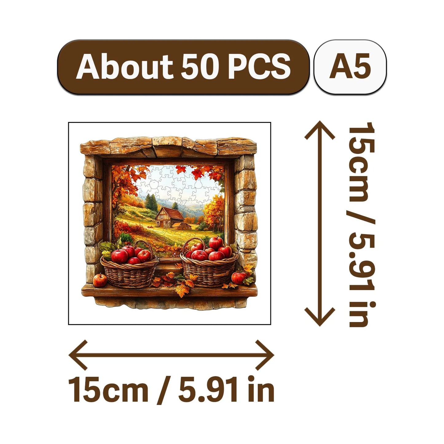 Autumn Scenery Wooden Jigsaw Puzzle Art Style Wooden Decor Painting Christmas and Halloween Gift Toy for Teen and Kid