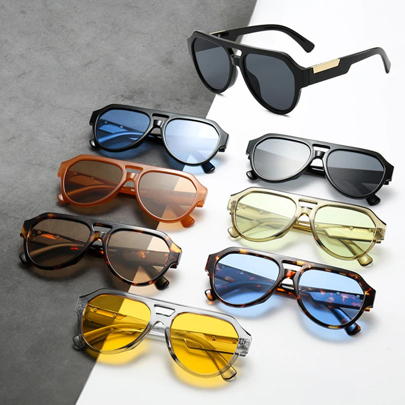 JNPCXI New Fashion Double Rivet Square Sunglasses Women Luxury Brand Designer Retro Rectangle Sun Glass Vintage Eyewear Female