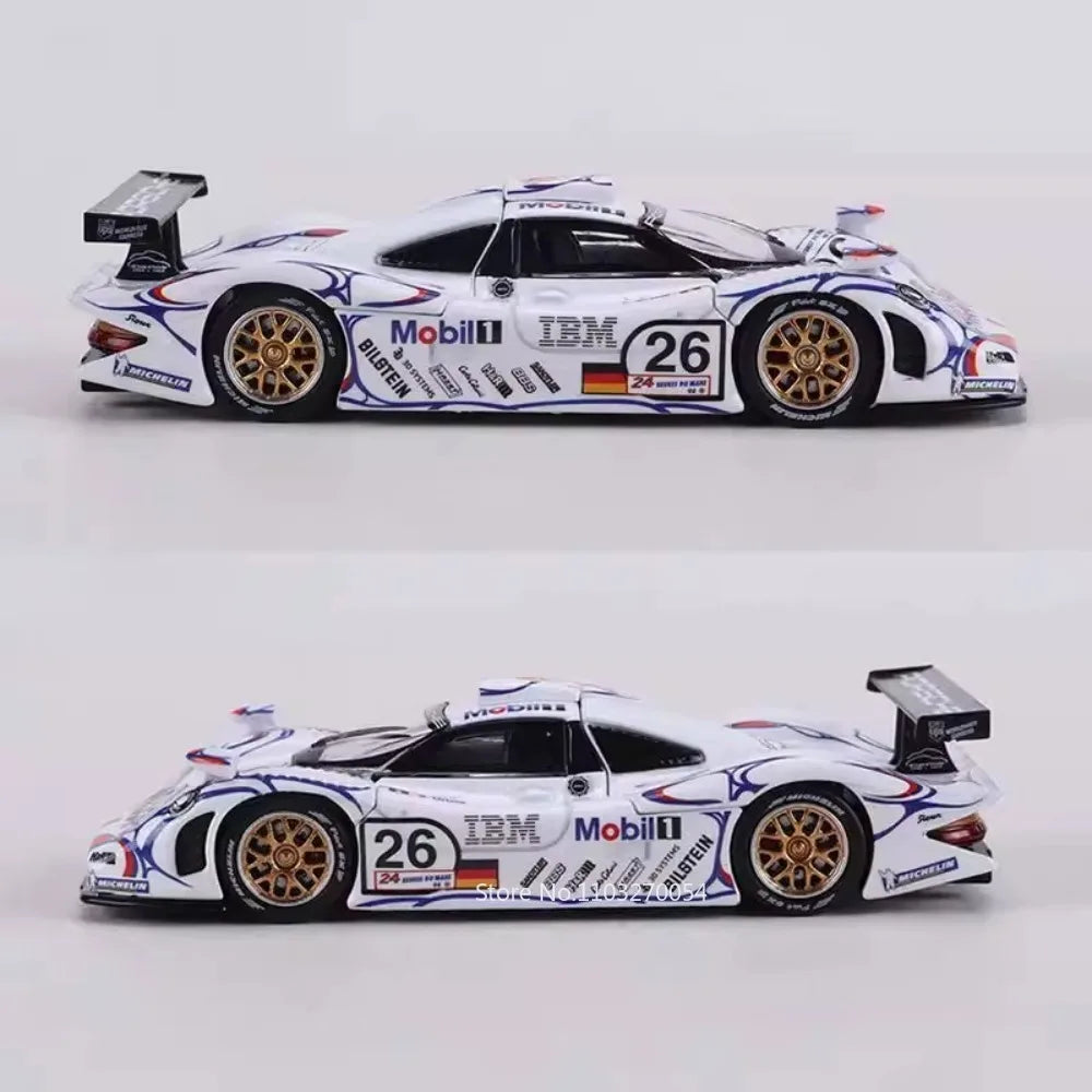 1:64 Porsche 911 GT1 LM 1998 Cayenne Turbo GT Miniature Toys Diecast Alloy Model Car Rubber Tire Children's Interactive Toy Gift