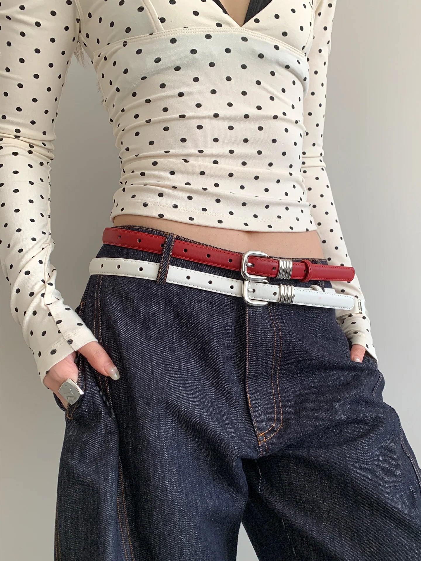 Fine Leather Belt With Skirt High-End Jeans With Waist Accessories Versatile Street Retro Belt For Women