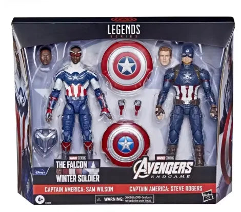 Original Hasbro Marvel Legends Series CAPTAIN AMERICA: SAM WILSON&CAPTAIN AMERICA: STEVE ROGERS Anime Figure Collection Toy