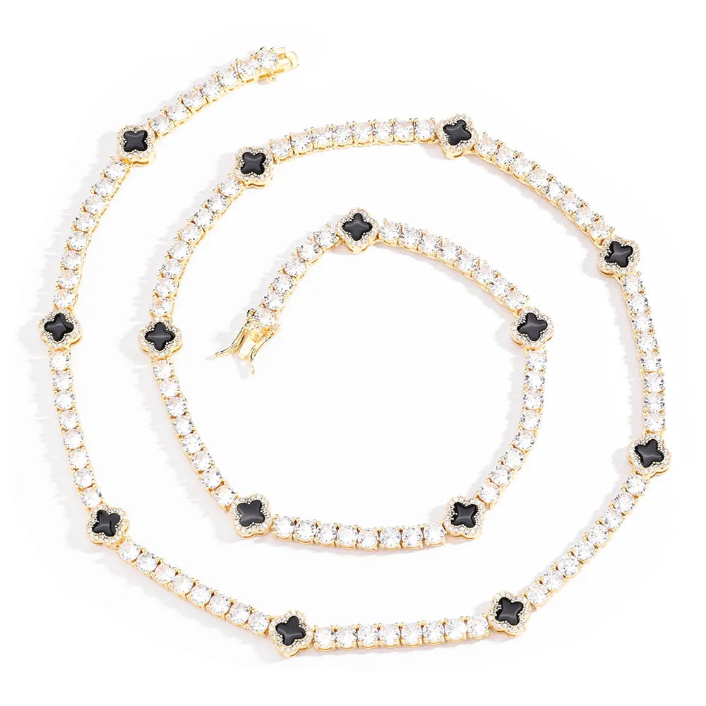 Unisex NY Fashion Design Dainty Tennis Chain Gold/Silver Plated Zircon Necklace