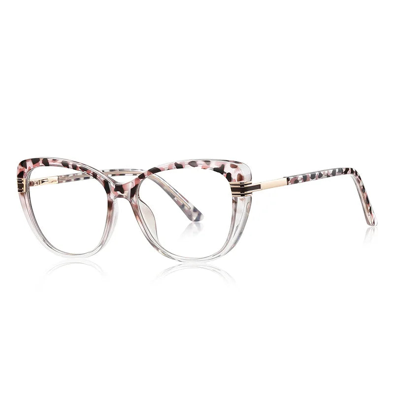 JNPCXI New Vintage Cat Eye Women TR90 Glasses Frame Fashion Clear Anti-Blu-Ray Lens Eyewear Men Optical Frame
