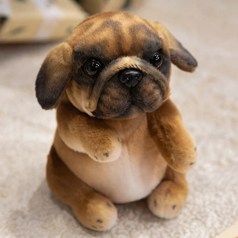 Realistic Poodle Pug Puppy Plush Toy Miniature Guinea Pig Stuffed Doggy Cute Fluffy Pet for Room Decor Children's Birthday Gift