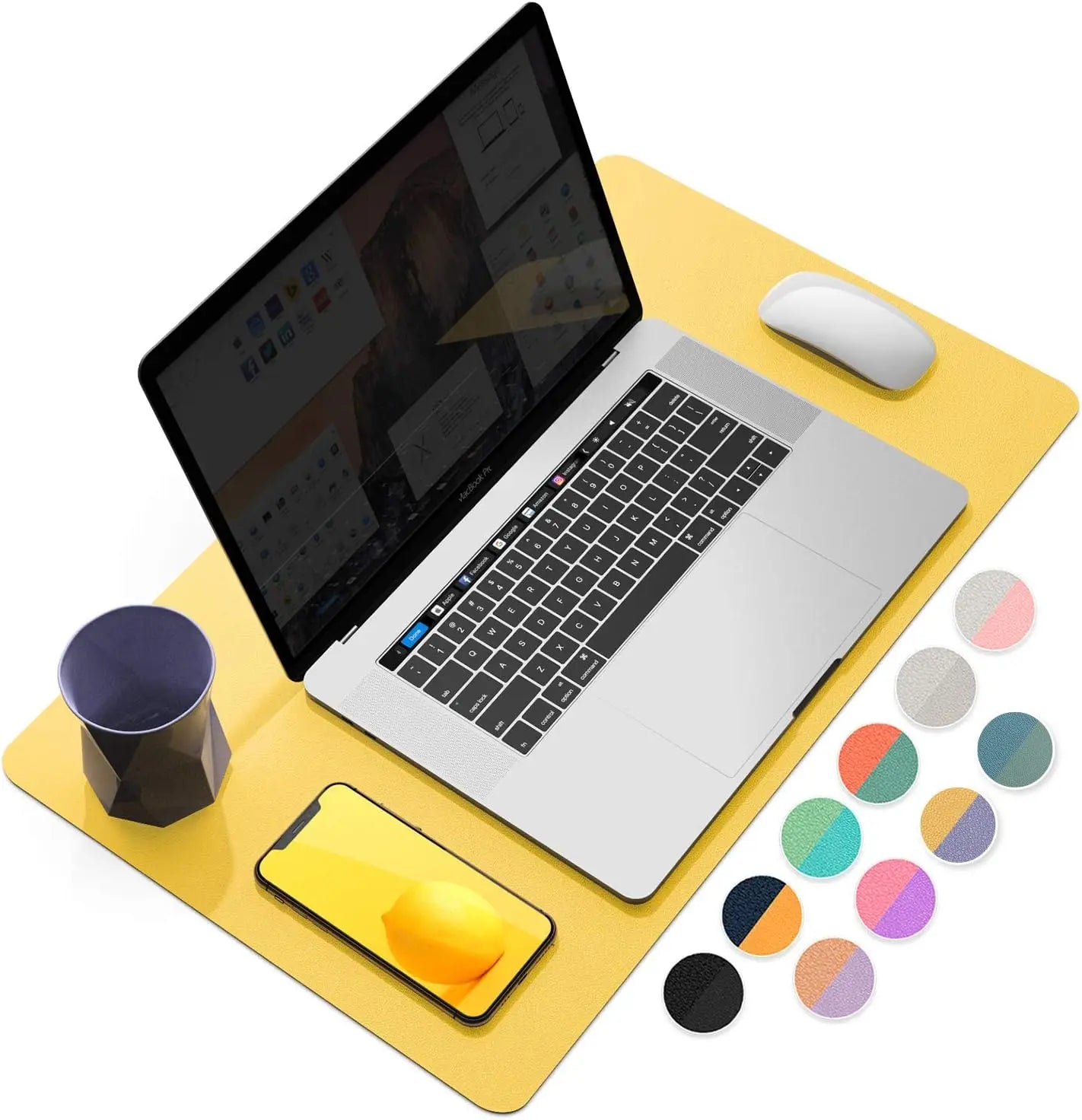 Large Mouse pad for Desk, Leather Desk Pad Large for Keyboard and Mouse,Dual-Sided Mouse Mat for Office/Home