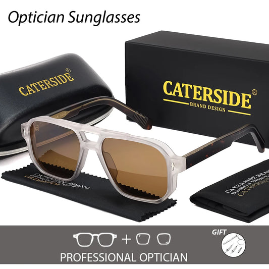 CATERSIDE Men Pilot Prescription Sunglasses Flat Double Bridge Design Female Optical Sunglasses Outdoor Driving Glasses ﻿ UV400
