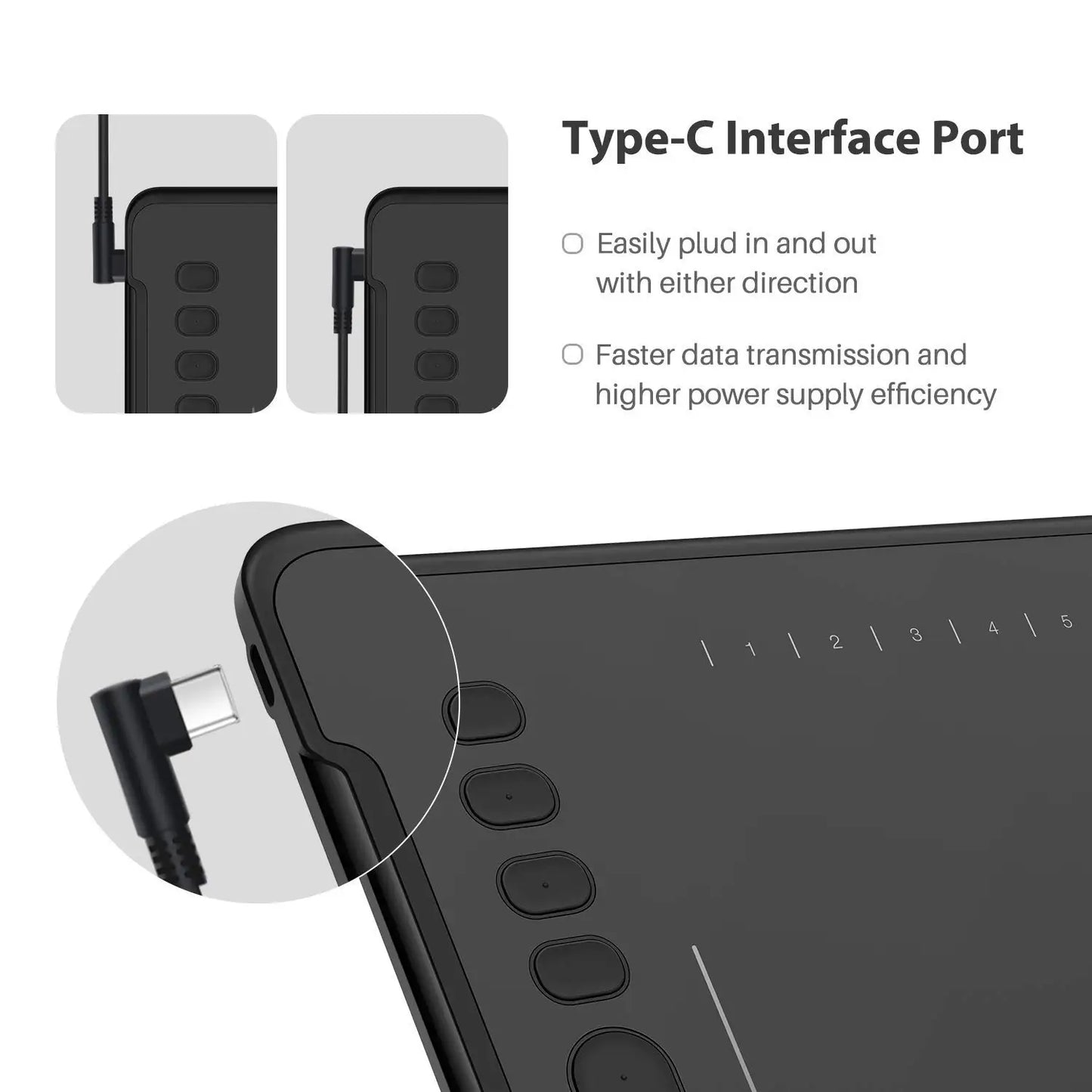 H1161 Digital Graphic Drawing Tablet, Battery-free Pen Stylus, Android Support
