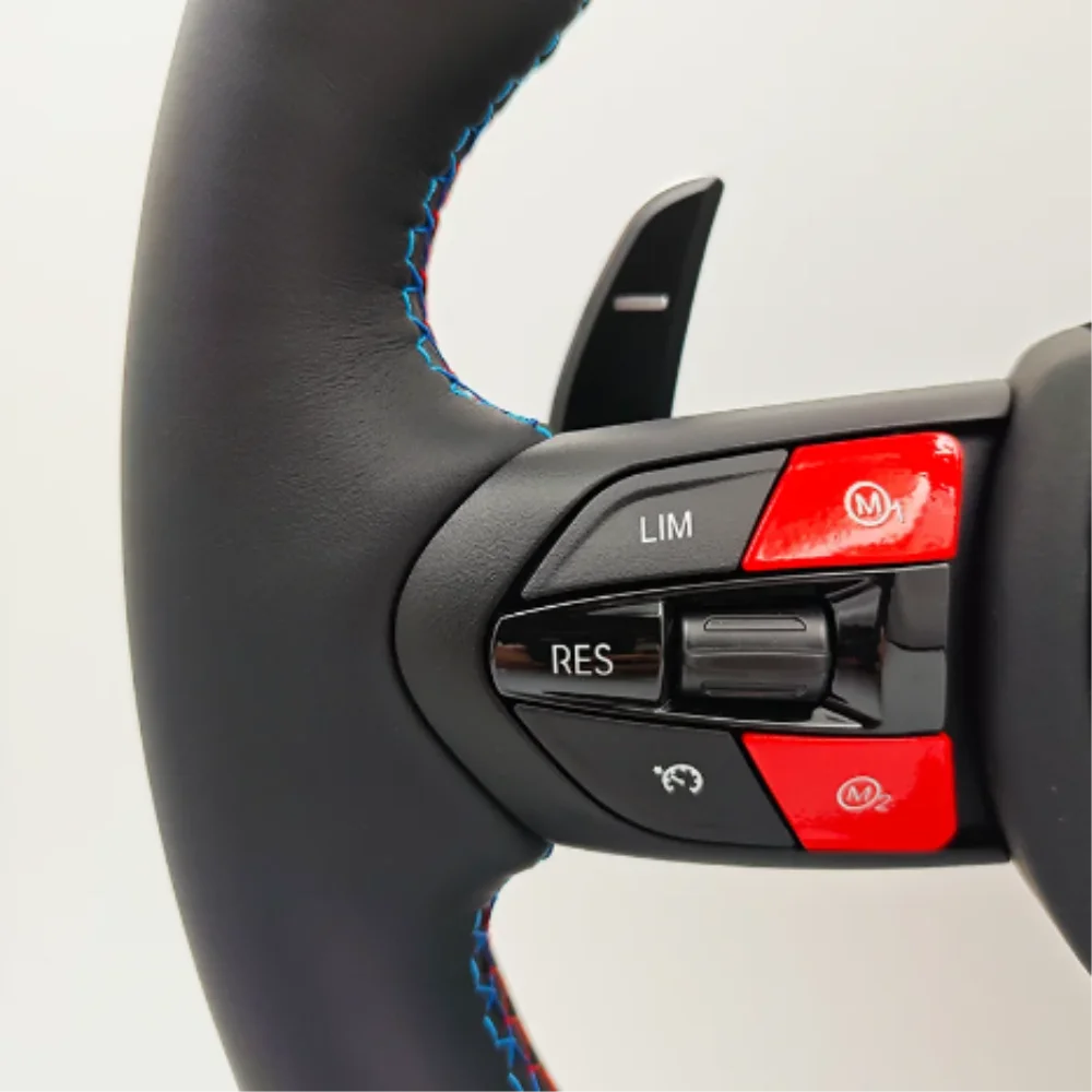 M Sport For BMW Red Blue M1 M2 Button Leather Steering Wheel F07 F10 F11 F12 F20 F21 F22 F25 F26 F30 F32 F36 F80 F82 M3 F80 F82