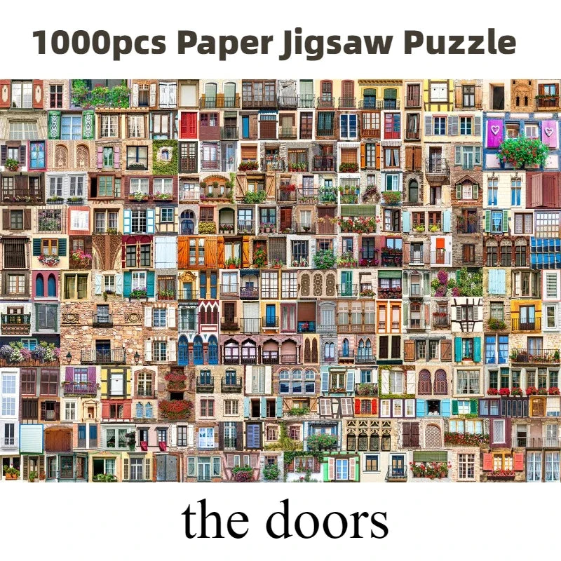 Window of The World 1000 Pieces Puzzle Paper High Difficulty Paper Adult Puzzle Decompression Toy Gift High Difficulty