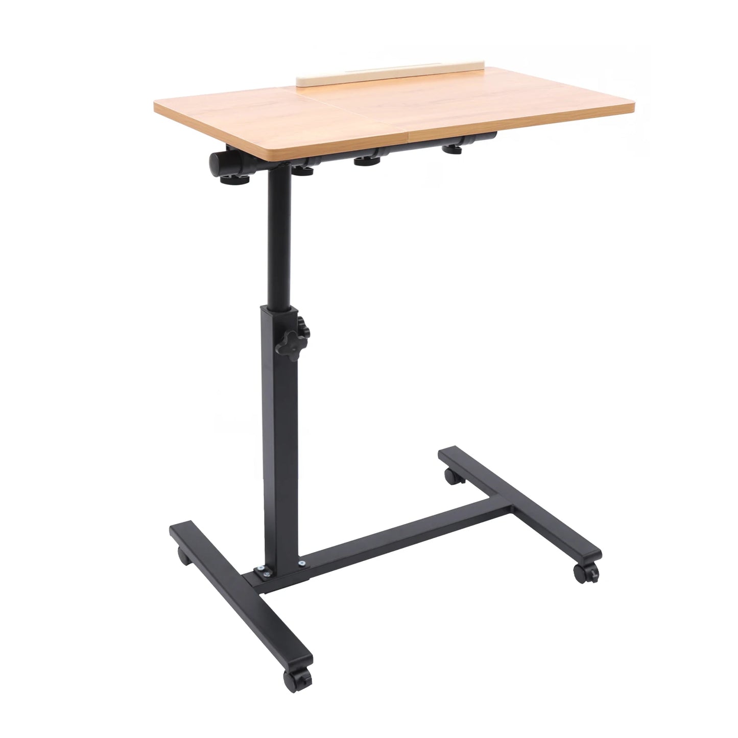 Portable Adjustable Laptop Desk, Rolling Overbed Table w/Tray, Ideal Home Office