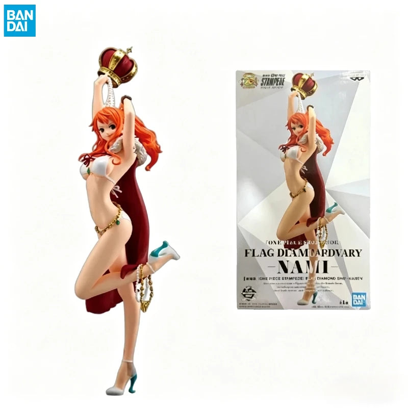 【IN STOCK】Original Banpresto Flag Diamond Ship One Piece Stampede Nami 24cm Figure PVC Collectible Model