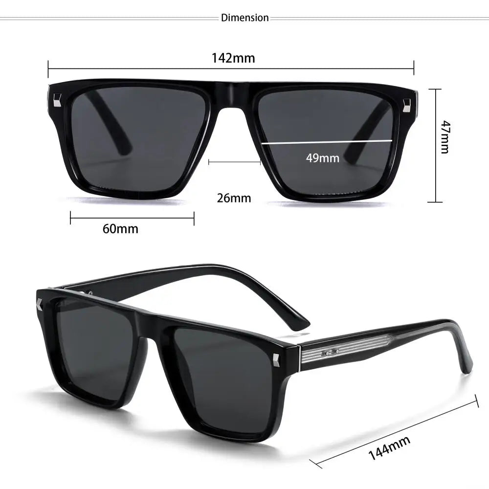 CATERSIDE New Retro Men's Sunglasses Square Frame Fashionable Sun Glasses Women's Outdoor Travel Beach Summer Glasses UV400