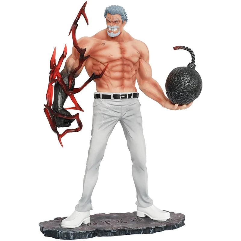 10inch One Piece Anime Figures Monkey D Garp Standing Posture Sculpture Scene