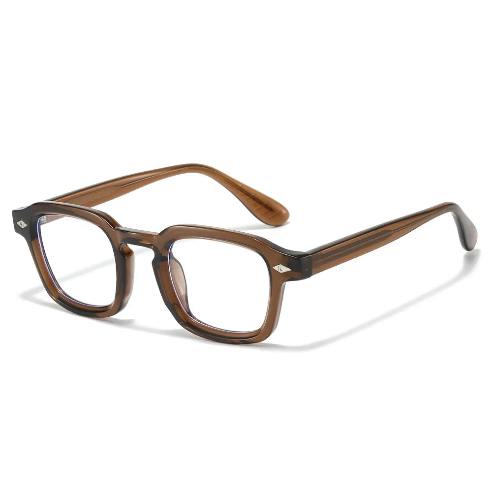 JNPCXI New TR90 Square Candy Color Women Sunglasses Retro Rivets Men Trending Tea Sun Glasses Shades UV400