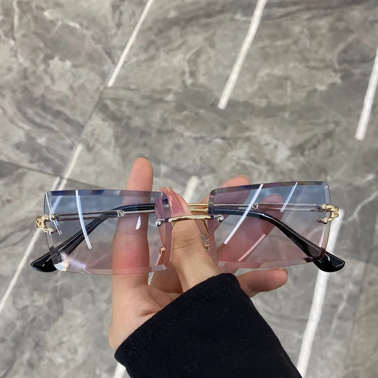 Frameless Trimmed Square Sunglasses Fashion Sunglasses Women European and American Trend Eyewear