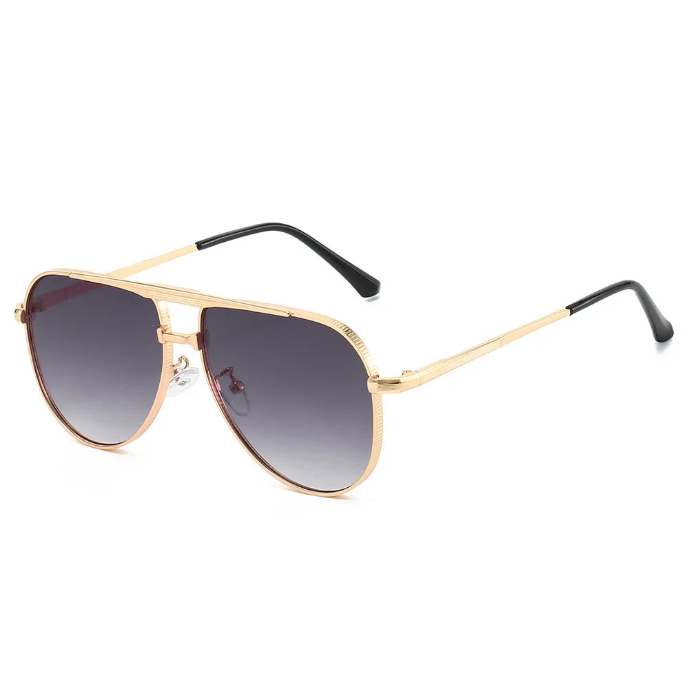 JNPCXI New Retro Metal Double Bridges Pilot Women Sunglasses Fashion Quality Gradient Men Shades UV400 Sun Glasses