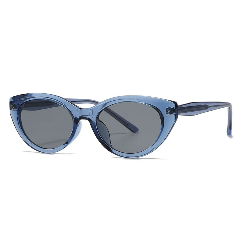 JNPCXI Fashion Cat Eye Jelly Color Women Sunglasses Shades UV400 Fashion Green Gradient Men Punk Rivets Sun Glasses