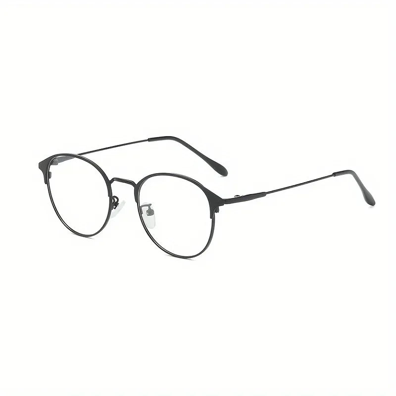 1 Pair of New Retro Metal Circular Eyeglass Frames for Men and Women's Fashion Glasses, Day and Night Dual-use