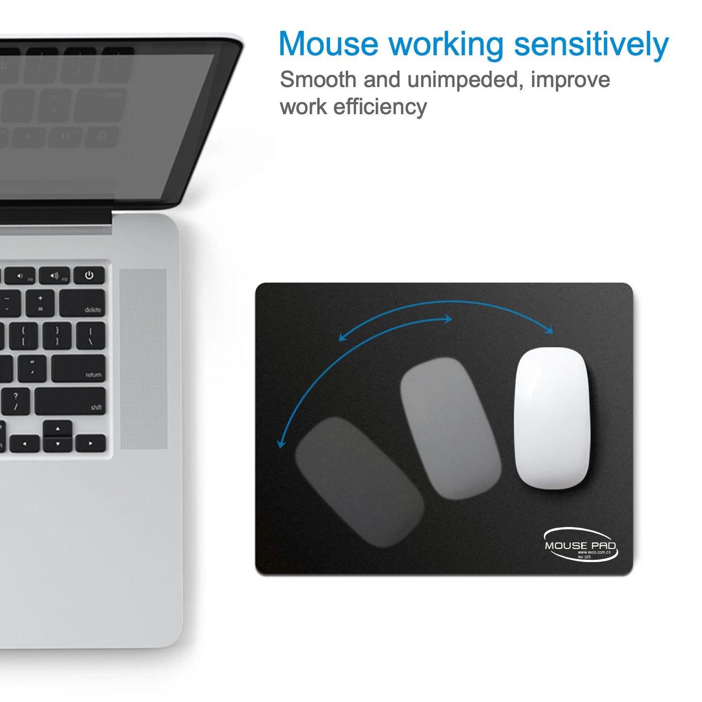 EXCO Office Mouse Pad Small Smooth Cloth Surface Gaming Mousepad with Anti-Slip Rubber Base for Computer Laptop Home Portable
