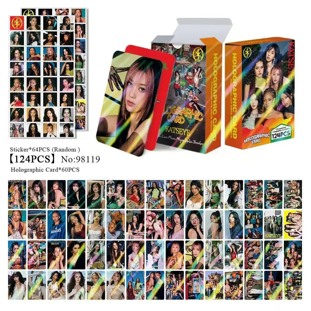 142Pcs Idol KATSEYE Album Gabriela Lomo Cards LARA DANIELA HD Printd Photocards Stickers MANON MEGAN YOONCHAE Fans Gift