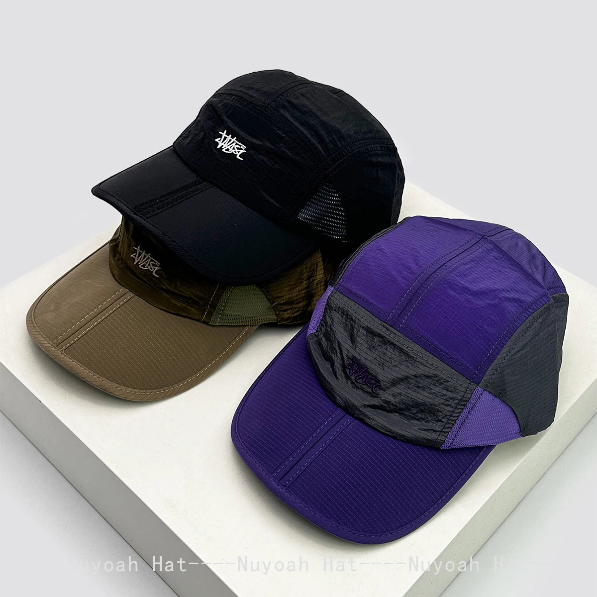 New Unisex Outdoor Letter Embroidery Baseball Hats Color Block Sunshade Quick Drying Breathable Peaked Caps Versatile Personal