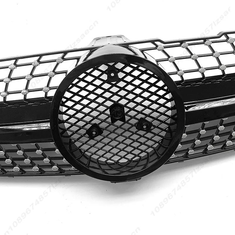 Chrome Silver Diamonds Style Bumper Grille For Mercedes Benz CLS-Class W219 CLS350 CLS500 2009-2011 AMG GTR Style Hood Grilles